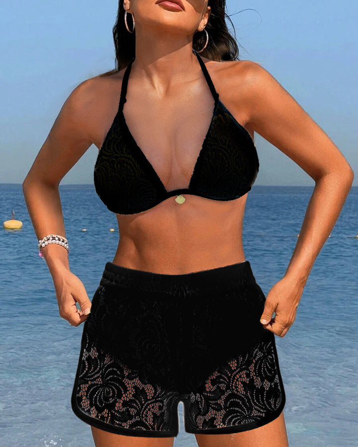 Emmas® | Elegante Effen Kanten Bikiniset