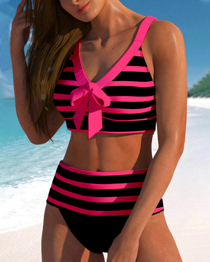 Emmas® | Gestreepte bikini met hoge taille