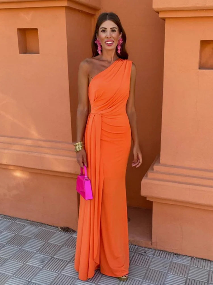 Lia - Asymmetrische Lange Jurk