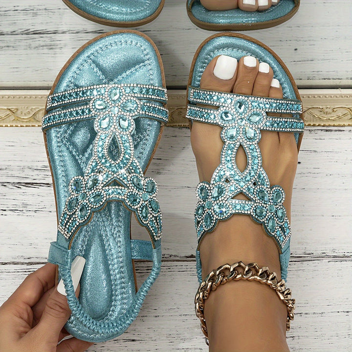 Indira - Sprankelende Slingback Sandalen met Strass-steentjes