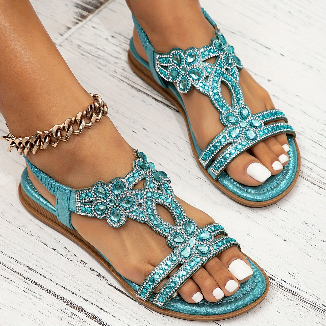 Indira - Sprankelende Slingback Sandalen met Strass-steentjes
