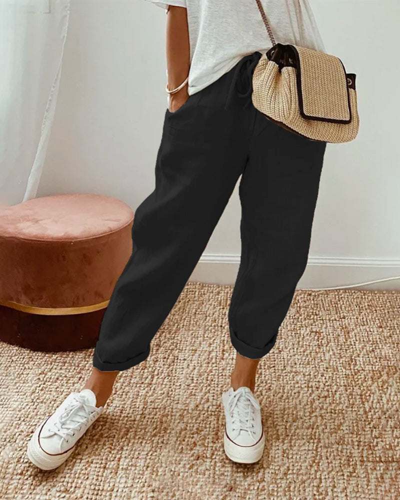 Lucy – Stijlvolle Lichtgewicht Linnen Broek
