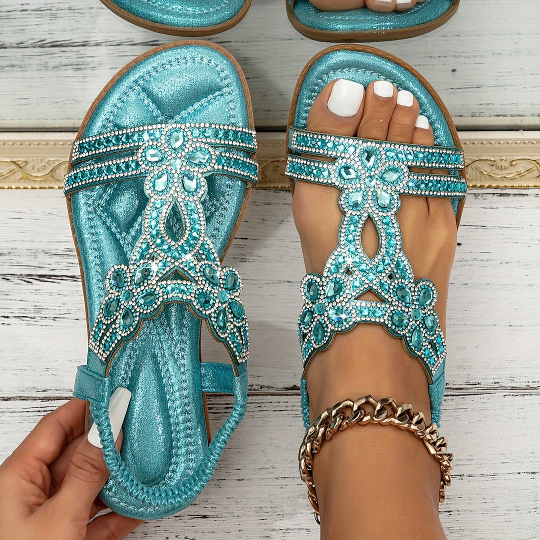 Indira - Sprankelende Slingback Sandalen met Strass-steentjes