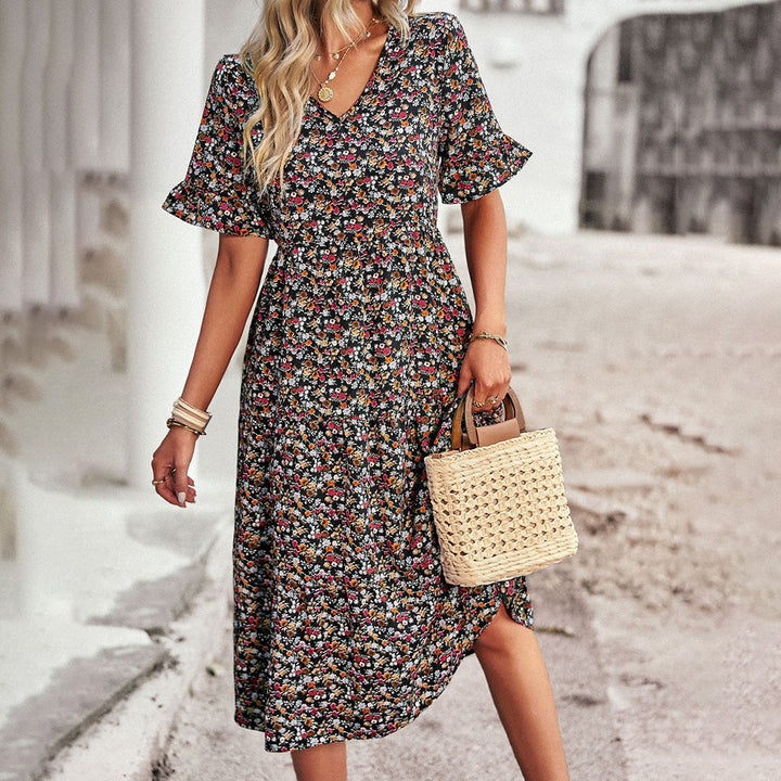 Fleur - Bloemenprint Midi-jurk