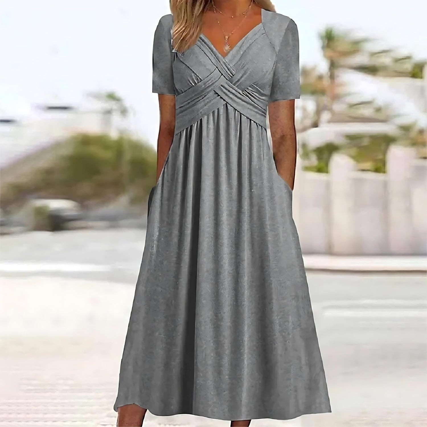 Vicky - Casuale Elegantie Midi Jurk