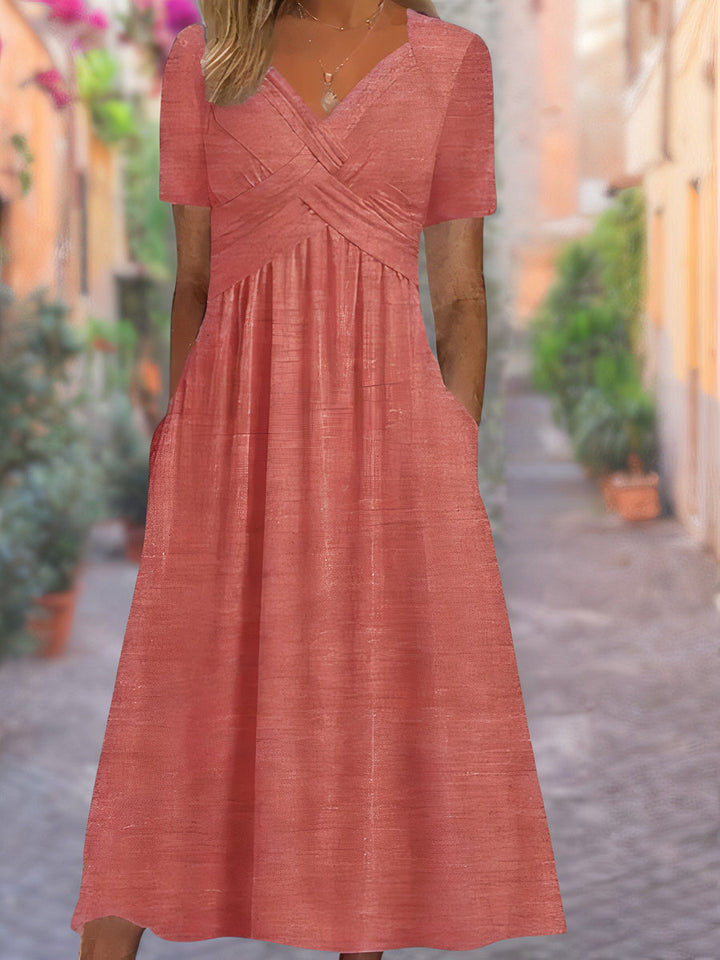 Isra - Comfortabele Zomerjurk met V-hals