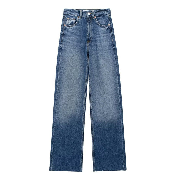 Laluna - Blauwe Damesbroek Wide Leg