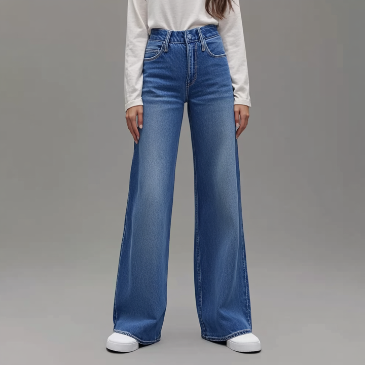 Laluna - Blauwe Damesbroek Wide Leg