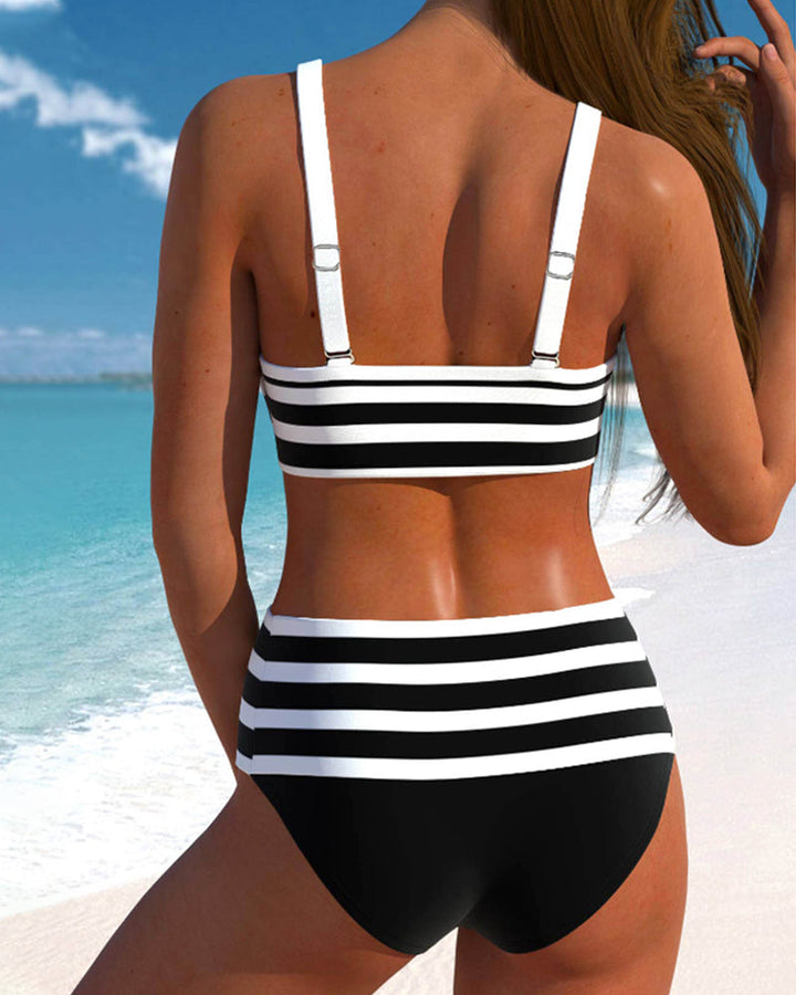 Emmas® | Gestreepte bikini met hoge taille