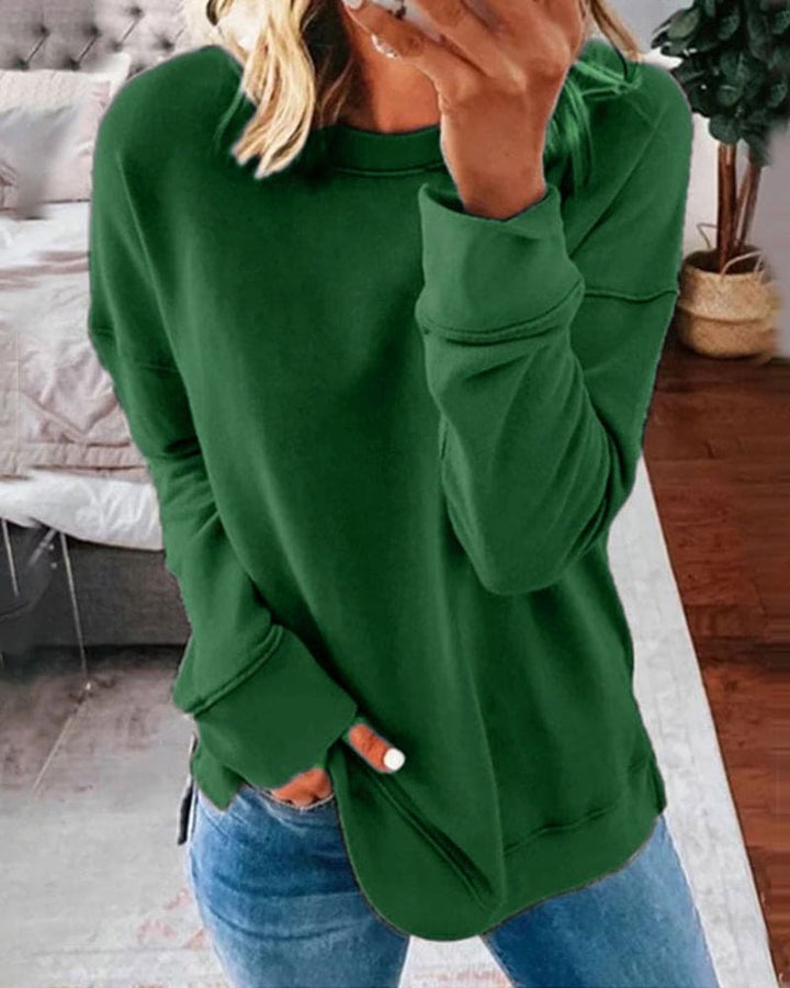 Elizabeth – Moeiteloze Stijl met een Effen Kleur Trui