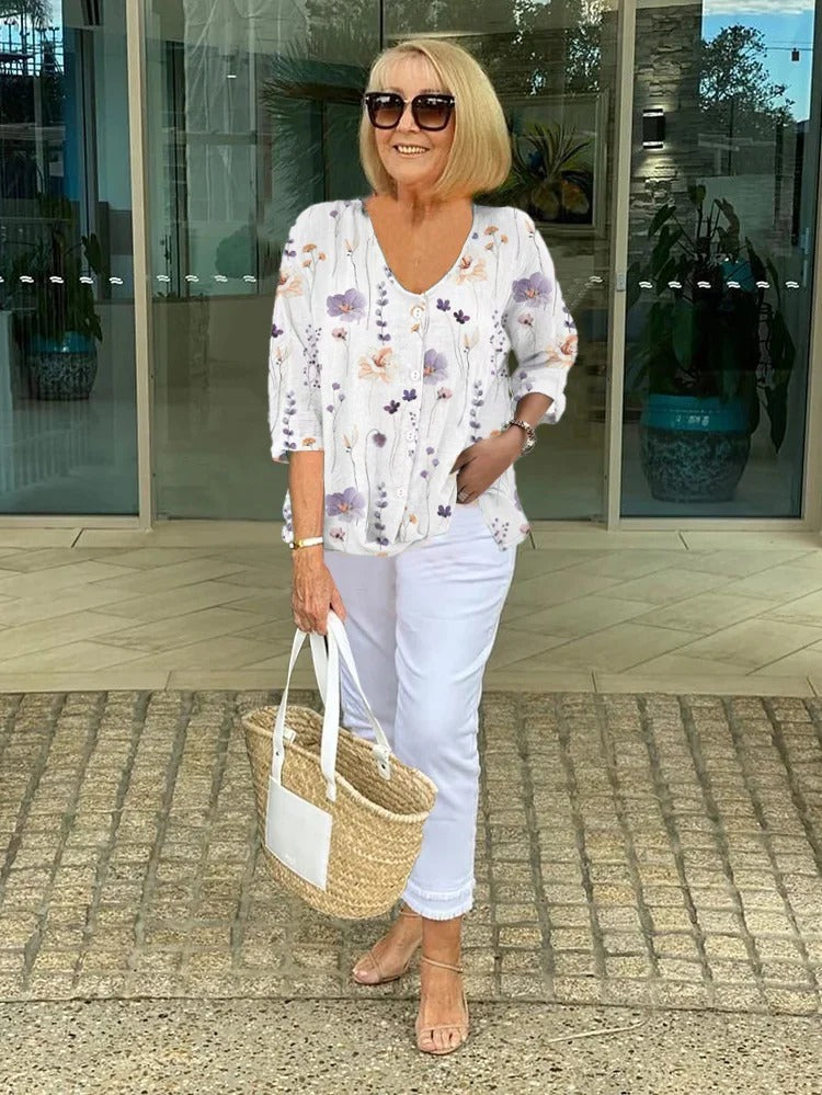 Britt – Katoen-Linnen Bloementop