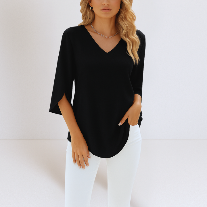 Daphne - Elegante Top Met Splitmouwen