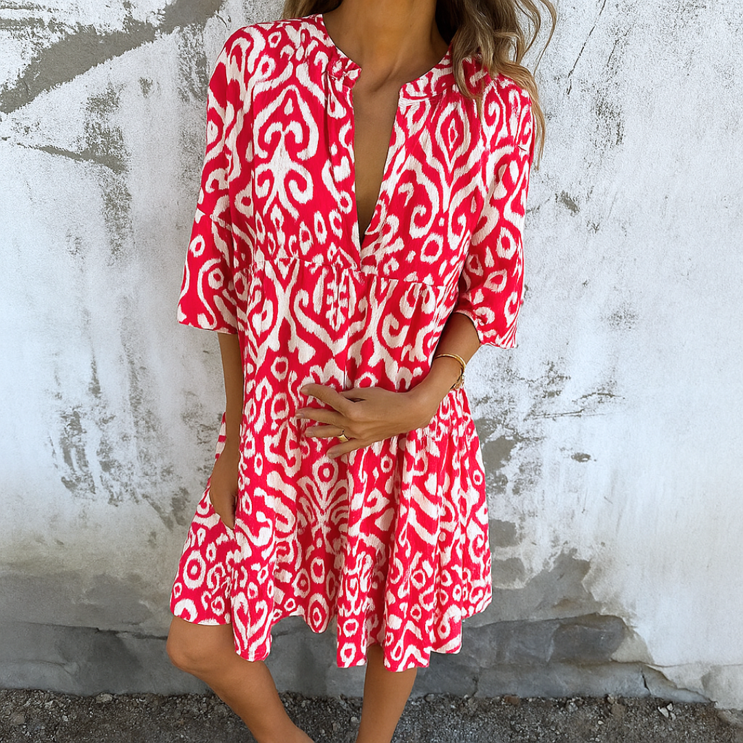 Lianne - Elegante Midi-jurk Met V-Hals