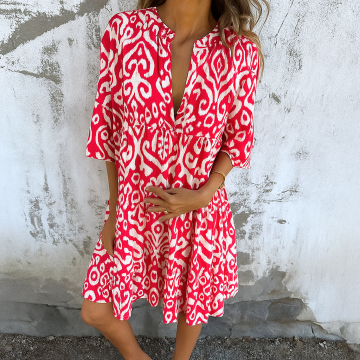 Lianne - Elegante Midi-jurk Met V-Hals