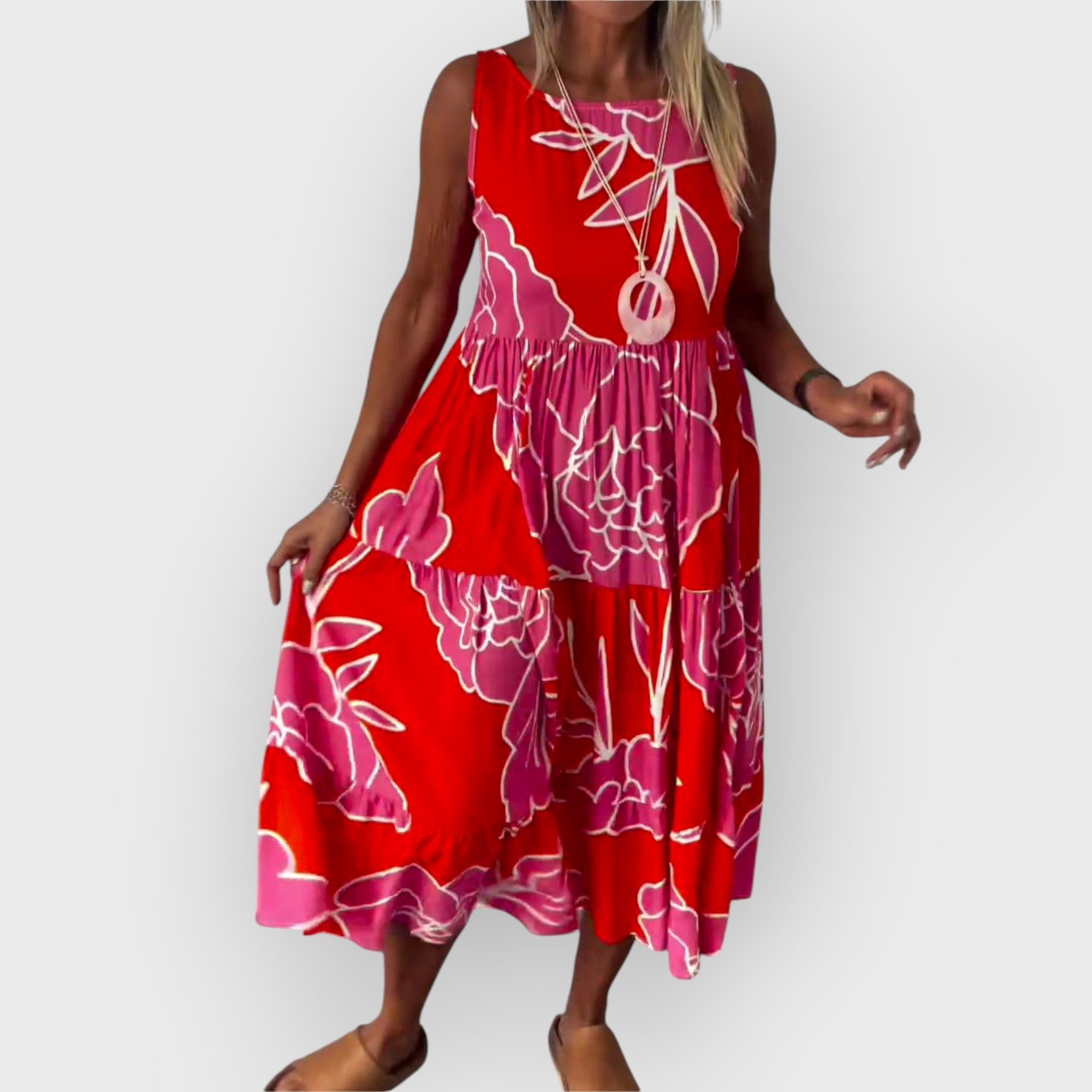 Aveline- Off-Shoulder Jurk met Bloemenprint