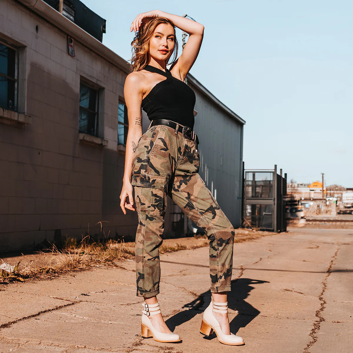 Ever – Dames Enkellaarsjes met Ronde Neus en Blokhak