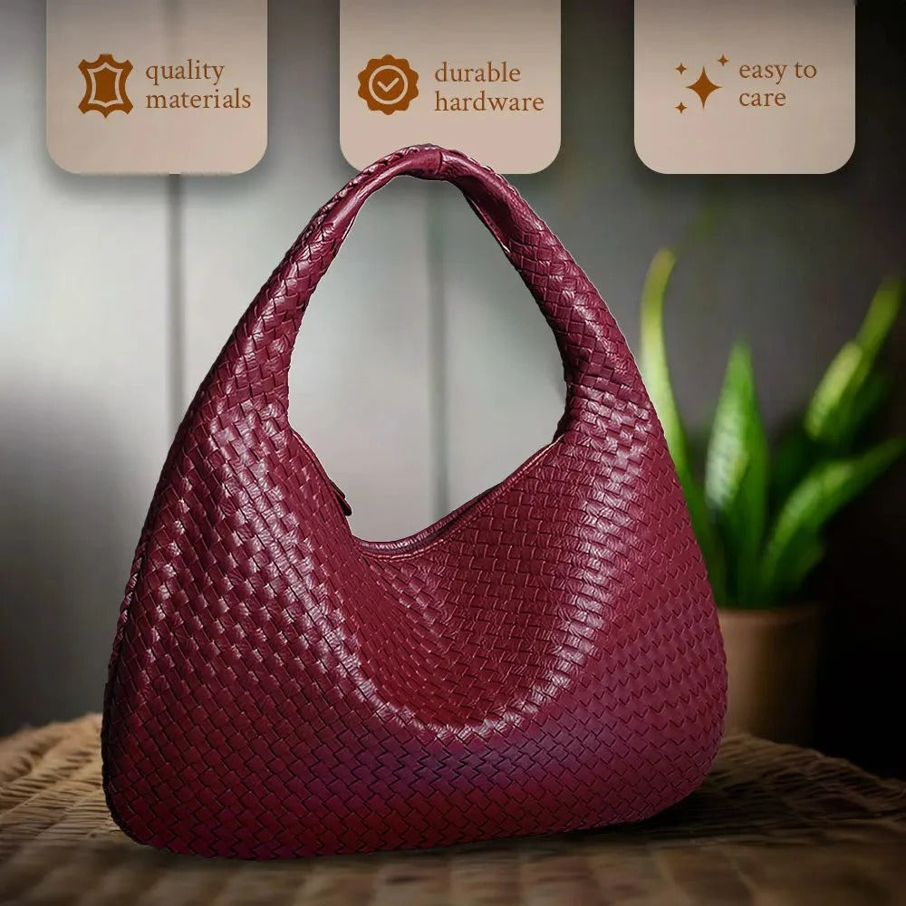 Tessa – Elegante Geweven Tote Bag van PU-Leder