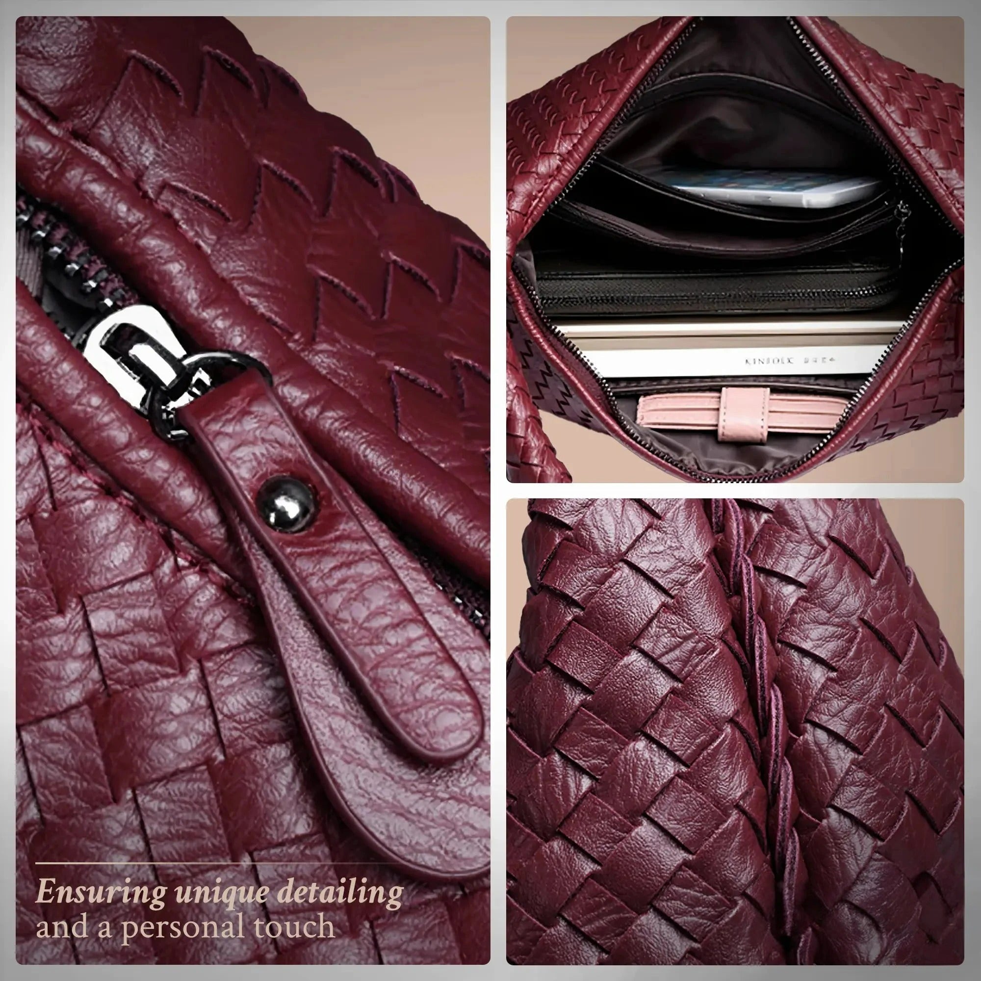 Tessa – Elegante Geweven Tote Bag van PU-Leder