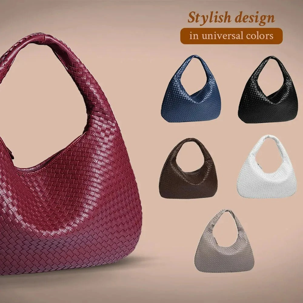 Tessa – Elegante Geweven Tote Bag van PU-Leder