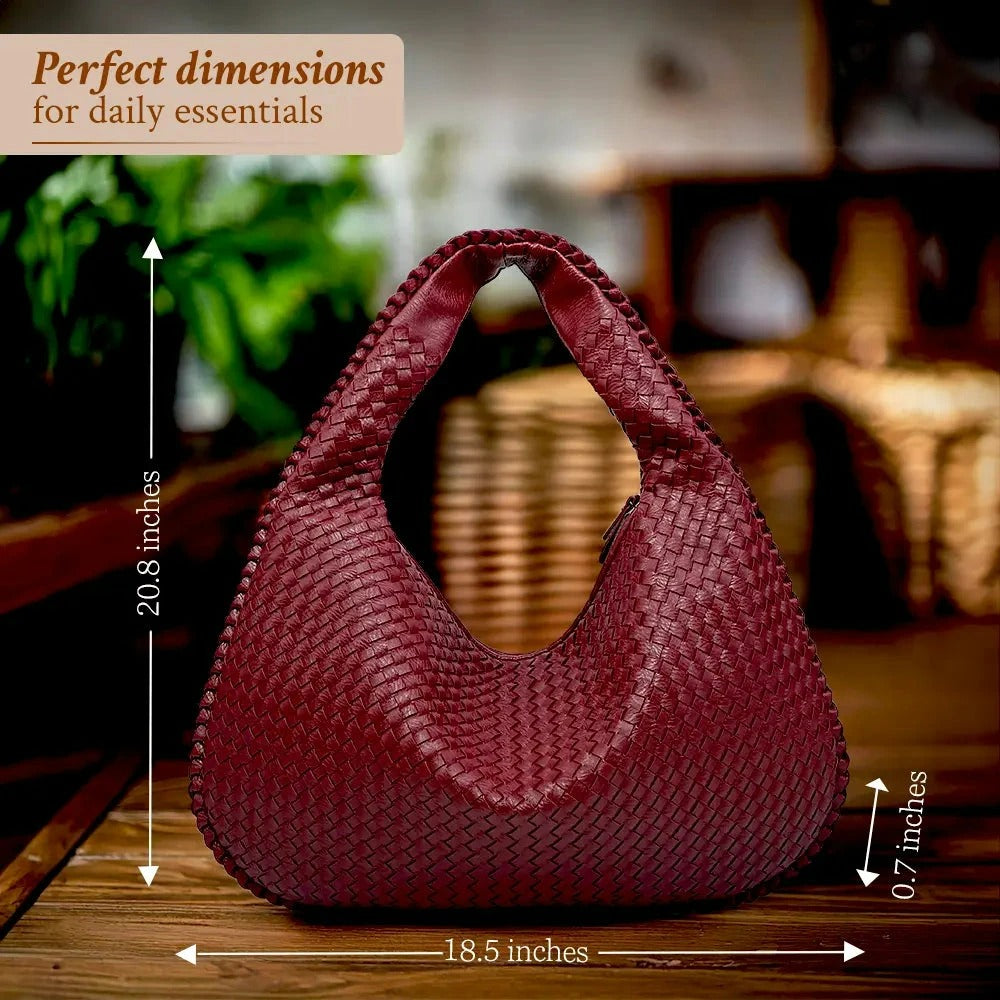 Tessa – Elegante Geweven Tote Bag van PU-Leder