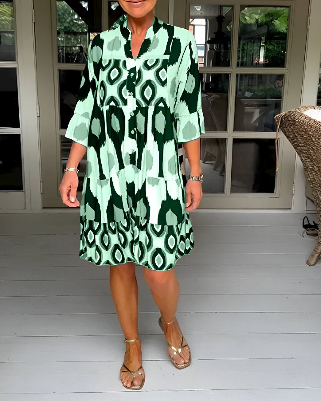 Mia - Midi Jurk Met Knopen