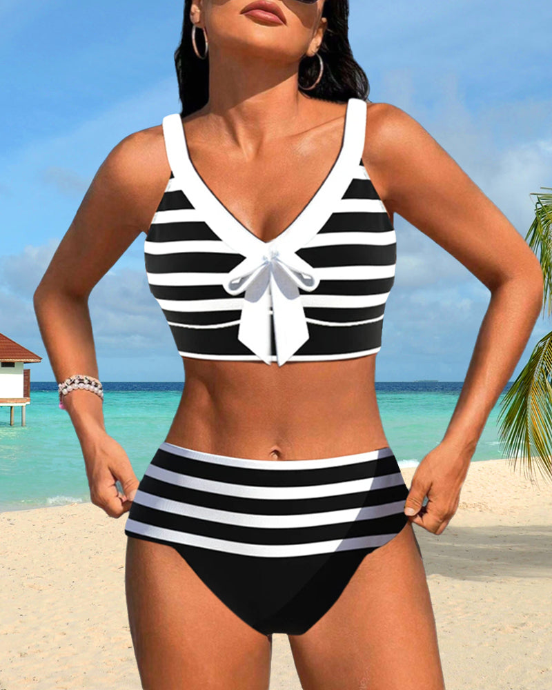 Emmas® | Gestreepte bikini met hoge taille