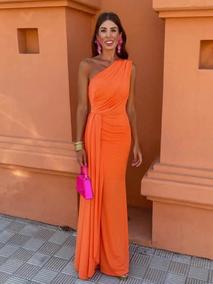 Lia - Asymmetrische Lange Jurk