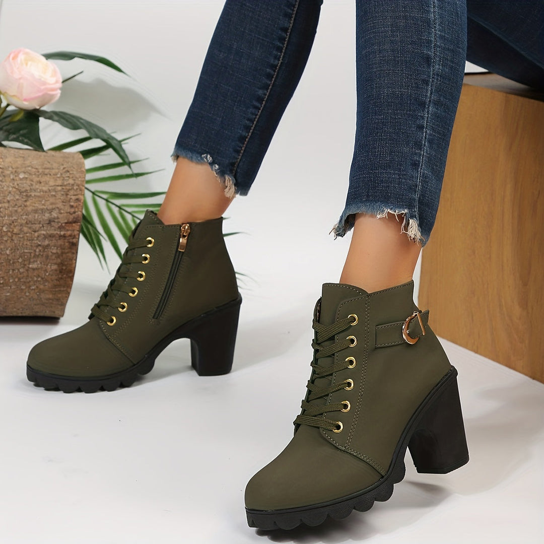 Yael - Luxe Veterschoenen met Hak