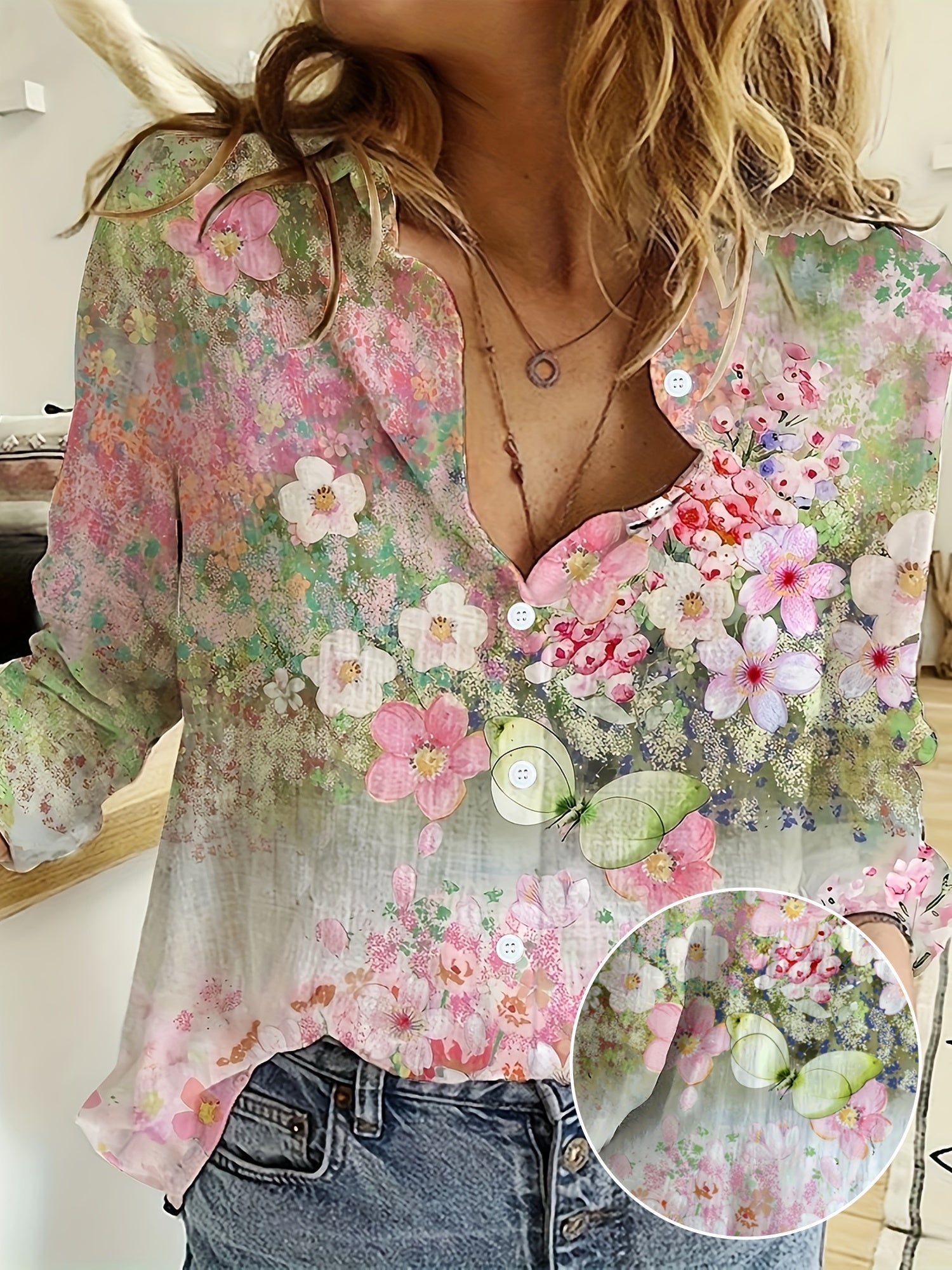 Mireya – Vrolijk Bloemenblouse