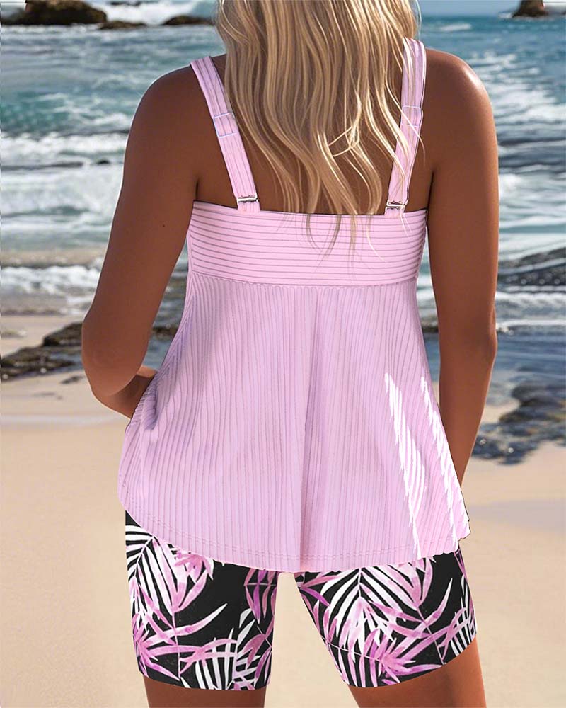 Eva - Gestreepte Tankini & Strandshort