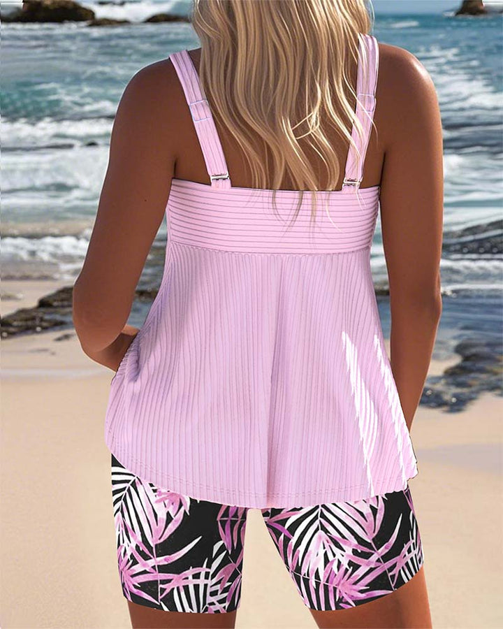Eva - Gestreepte Tankini & Strandshort