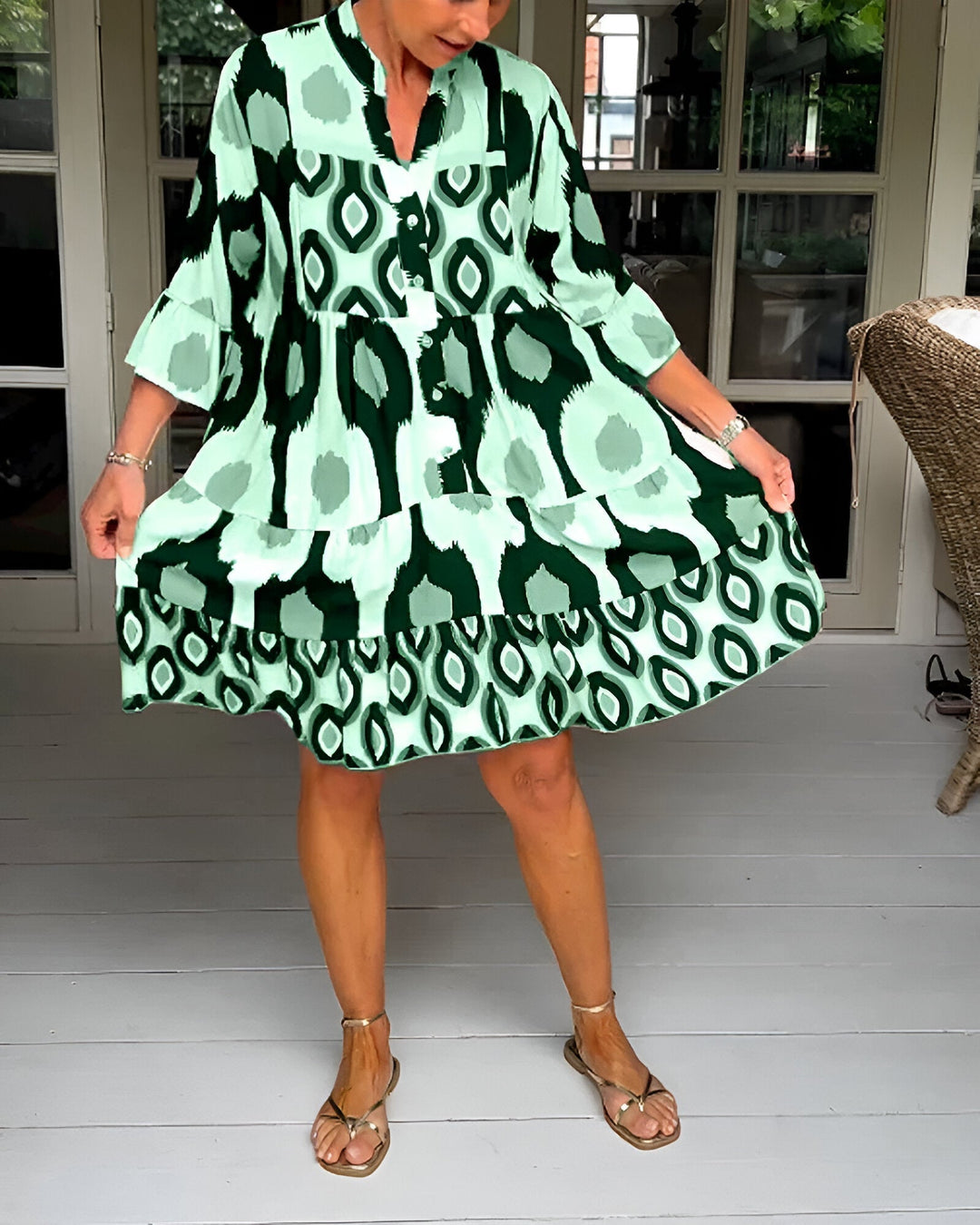 Mia - Midi Jurk Met Knopen