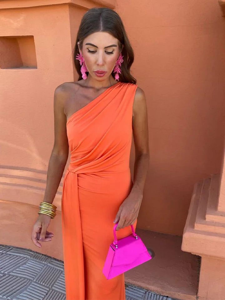 Lia - Asymmetrische Lange Jurk