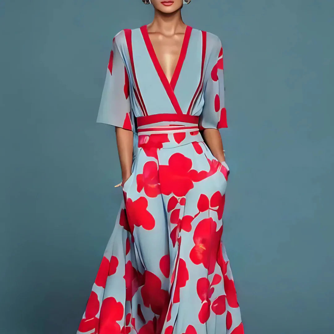 Pien - Elegante en bloemrijke wikkeljurk