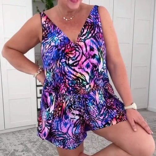 Marit - Mouwloze Print Strandjurk