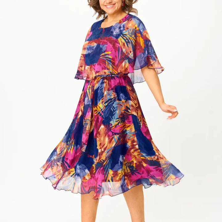 Mariska - Comfortabele Plus Size Chiffon Jurk
