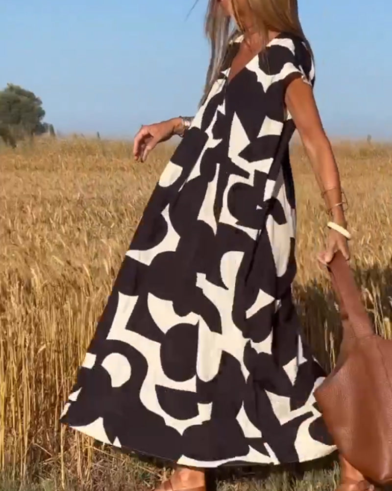 Alvina – Relaxte Abstracte Jurk