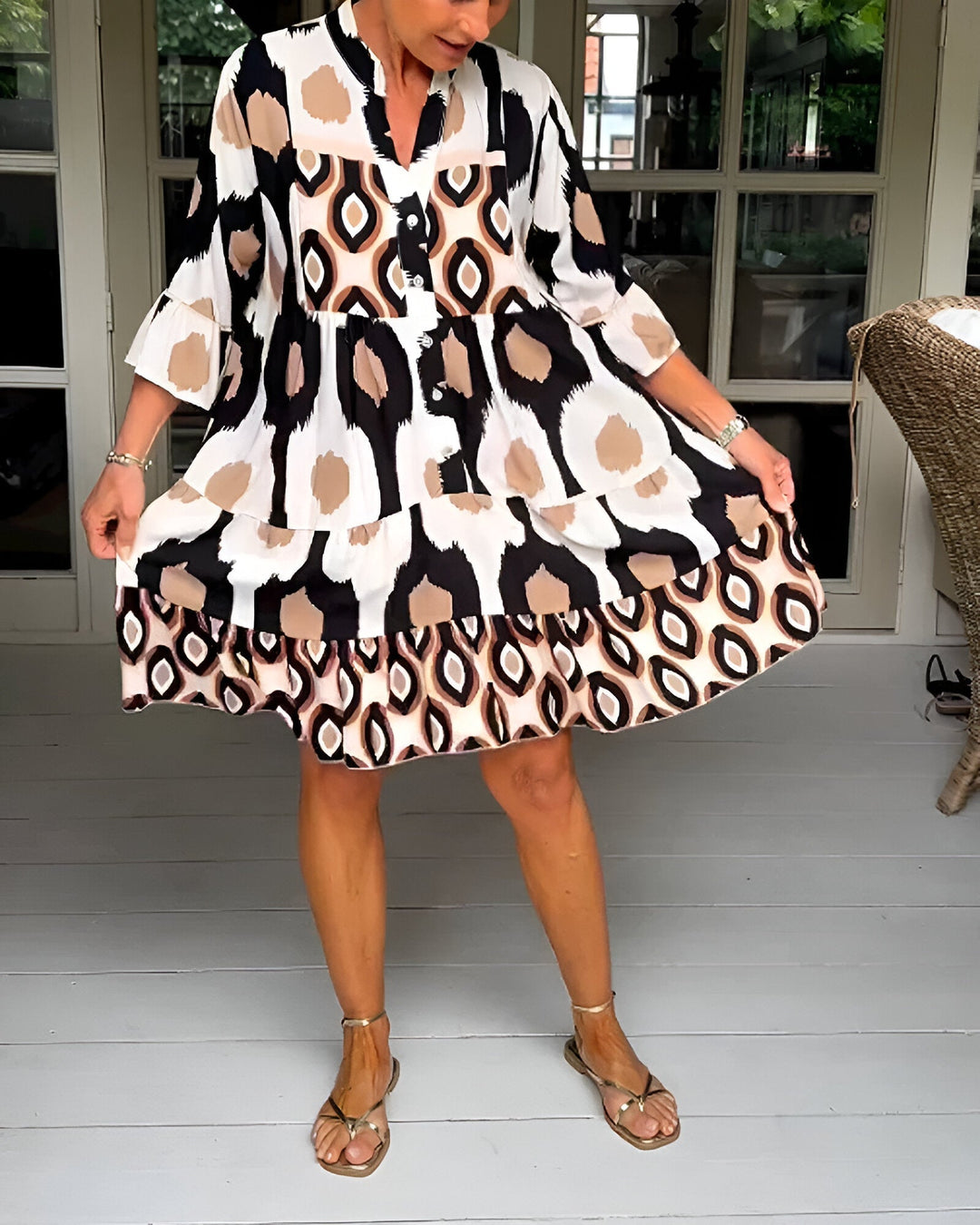 Mia - Midi Jurk Met Knopen