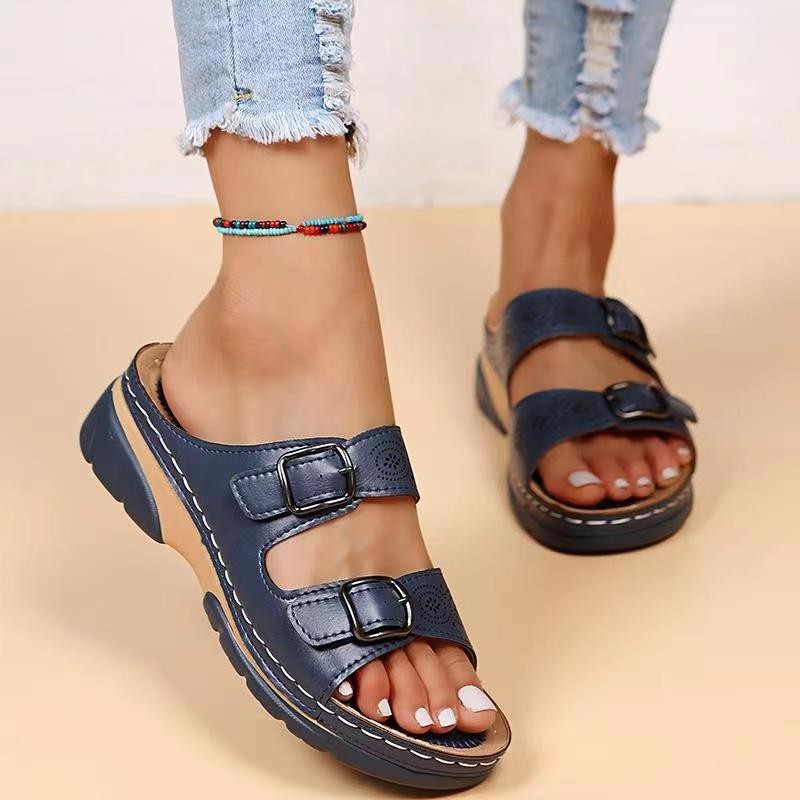 Tamsin – Orthopedische Sleehak Sandalen met Dubbele Knoop