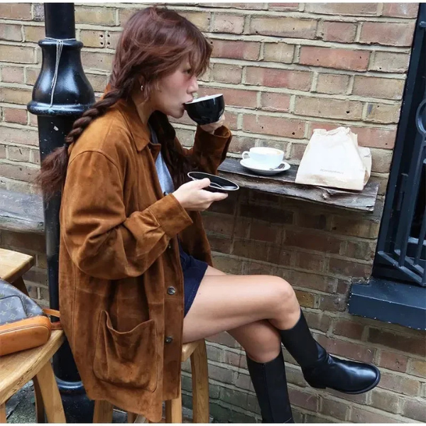 Laluna - Suede Statement Coat