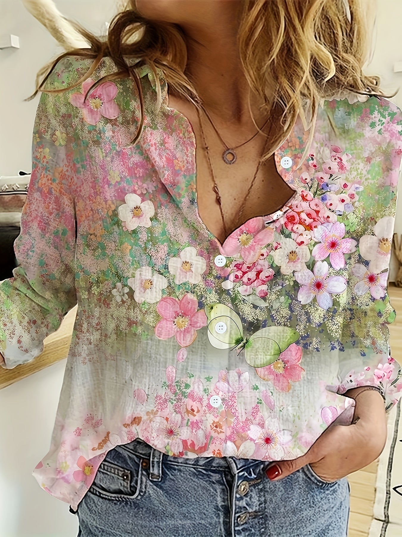Mireya – Vrolijk Bloemenblouse