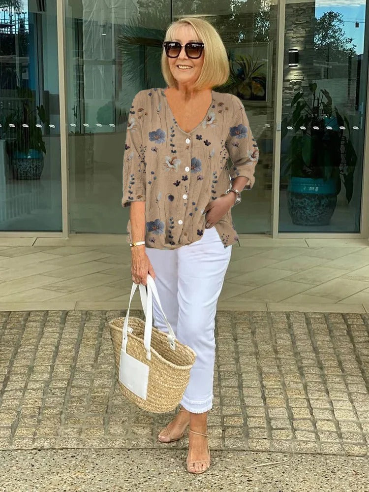 Britt – Katoen-Linnen Bloementop