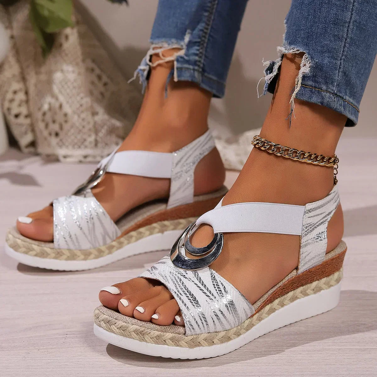 Mavis - Platform Orthopedische Sandalen met Slangenprint