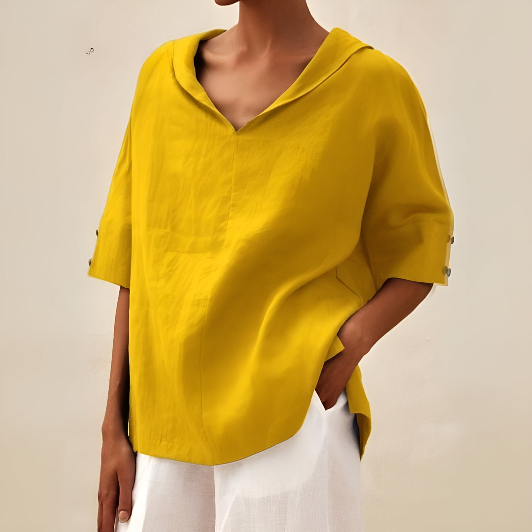 Eira – Losse Casual Blouse van Katoen & Linnen