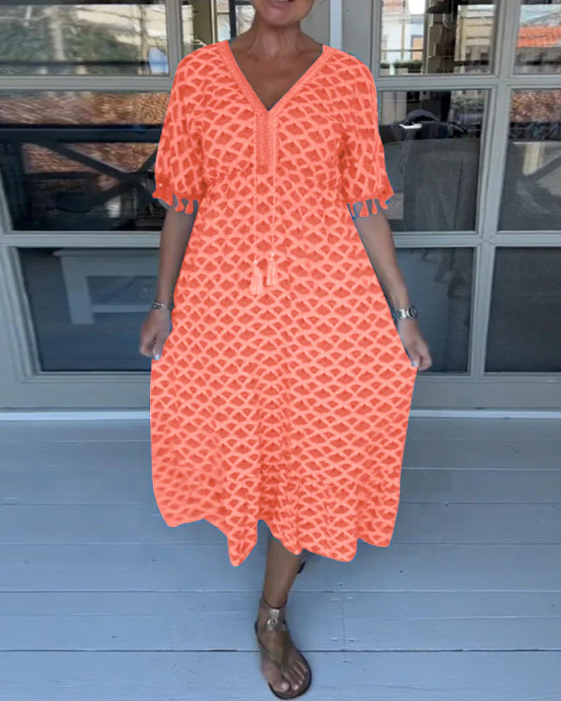 Jelly – Versierde Jurk met V-Hals