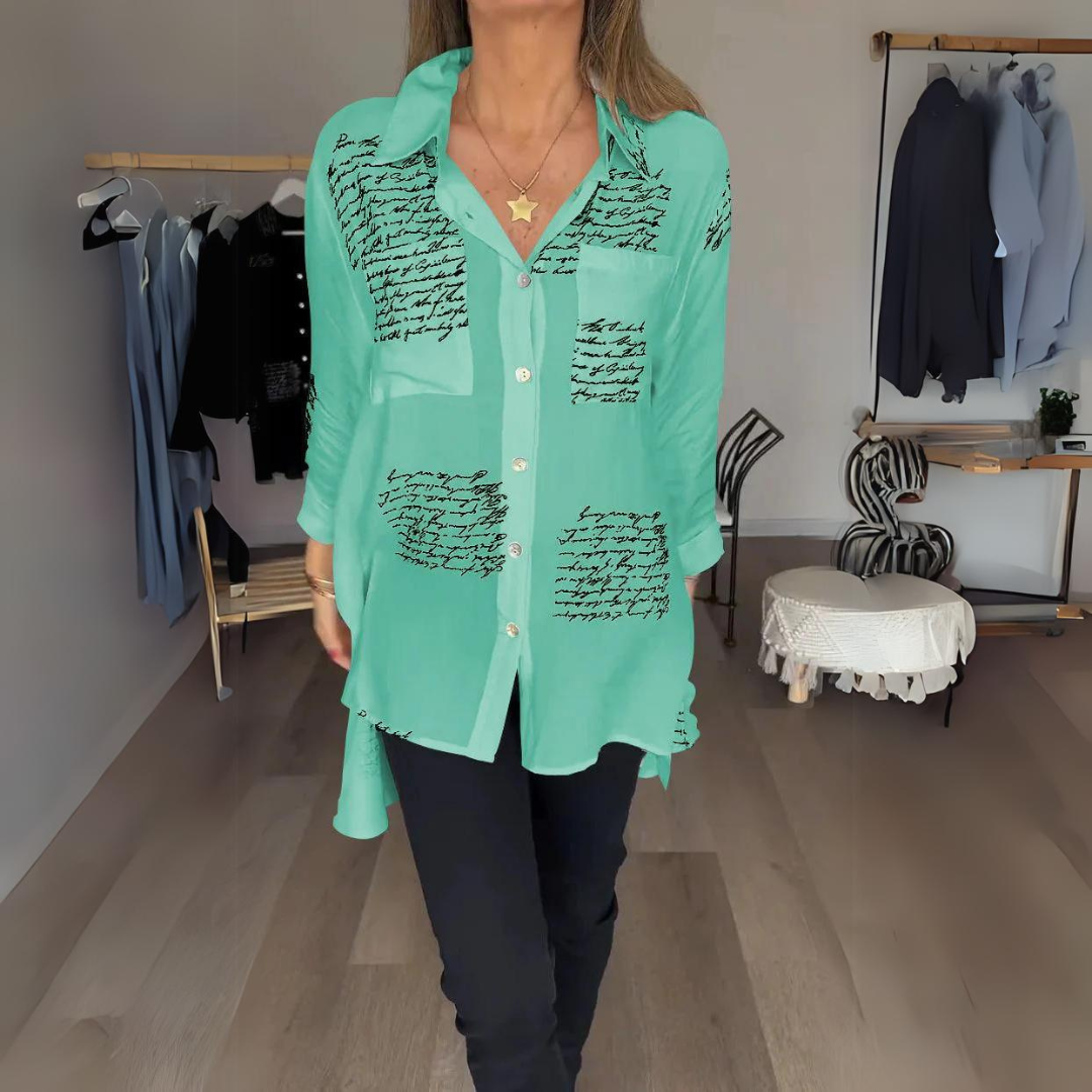 Callista - Handgeschreven Blouse met Knopen