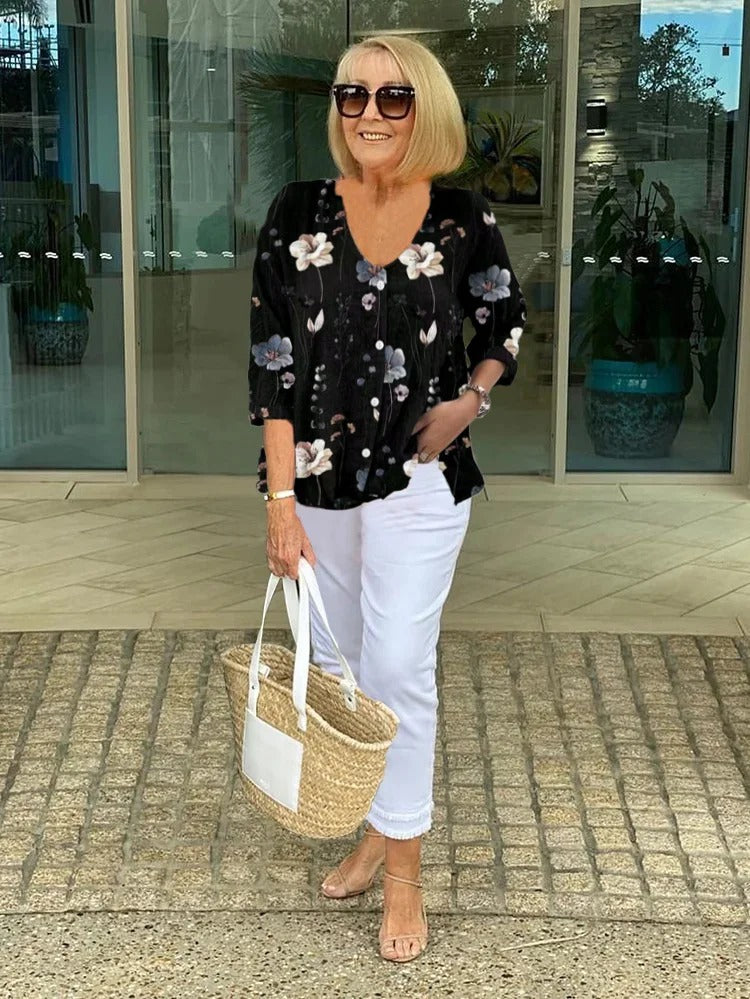 Britt – Katoen-Linnen Bloementop