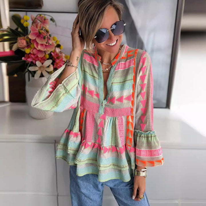 Isola – Modieuze Loungewear Top met Ruchemouwen