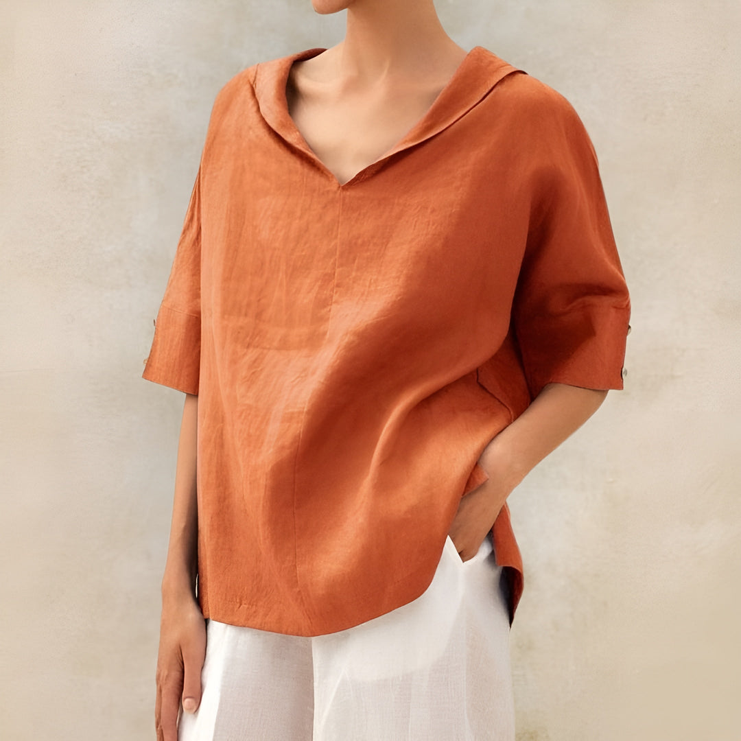Eira – Losse Casual Blouse van Katoen & Linnen