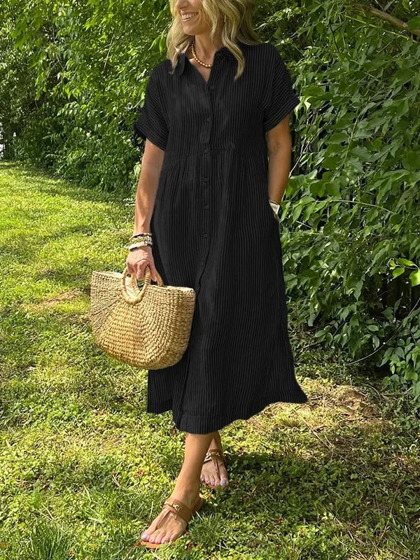 Carlijn - Gestreepte Maxi Blousejurk